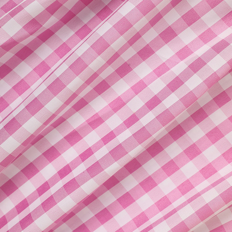 Baby Girls' Valentine's Day Dress - Pink Plaid with Heart Embroidery & Smocked Ruffle Sleeves