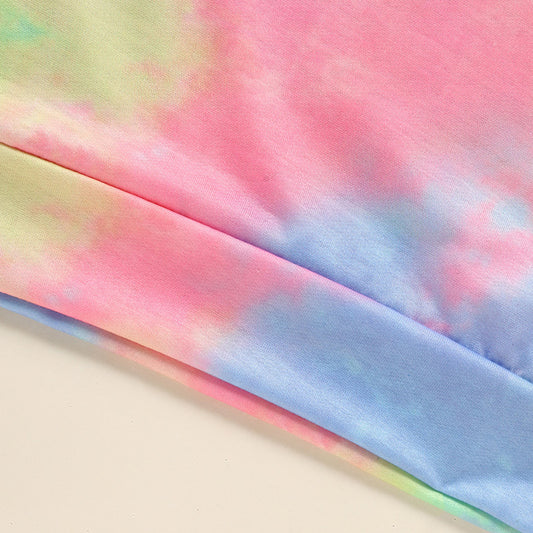 Toddler Girls Tie-Dye Hooded Dress – Long Sleeve, Cute & Comfy Daily Wear