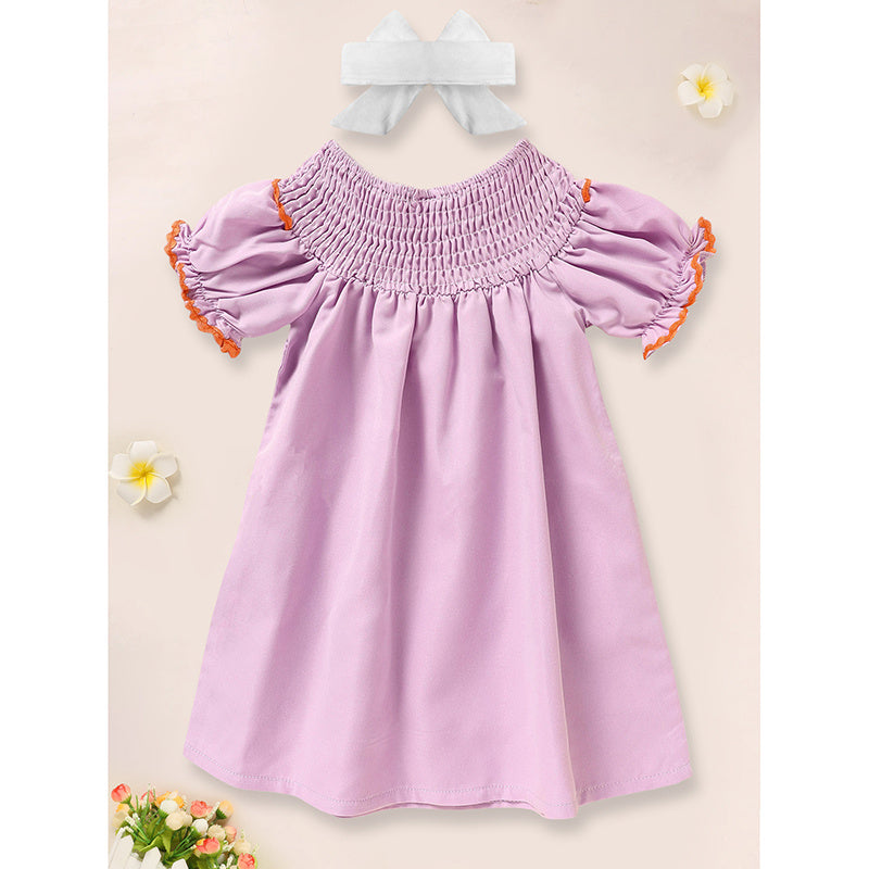 Baby Girl Halloween Dress – Ghost Embroidery with Headband Costume