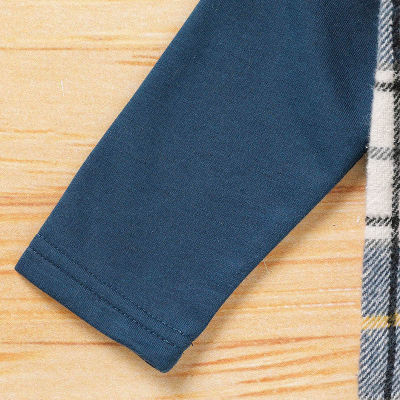 2-Piece Toddler Boy Outfit | Plaid Hoodie Sweatshirt & Pants Set