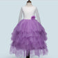 Girls White Princess Dress – Long Sleeve Lace Hollow Skirt | Autumn & Winter Irregular Dress for Kids