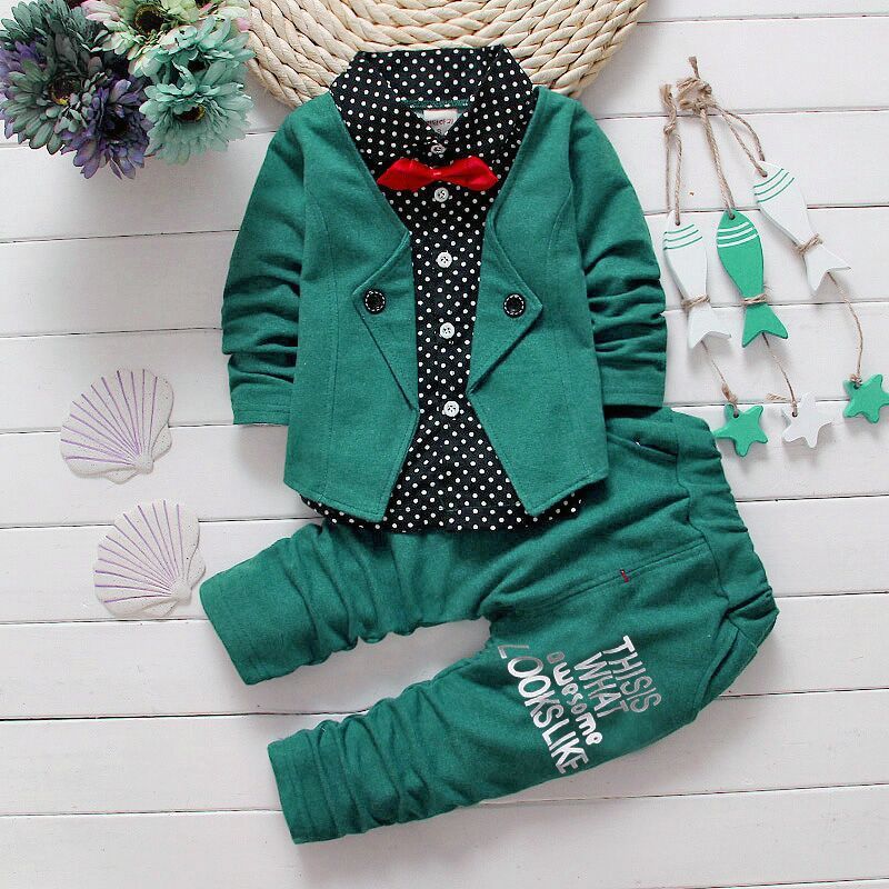 Children’s Suit Set – Bow Tie Sweater & Small Trousers for Kids