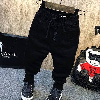 Boys' Thickened Velvet Jeans – Warm Winter Denim Pants for Kids