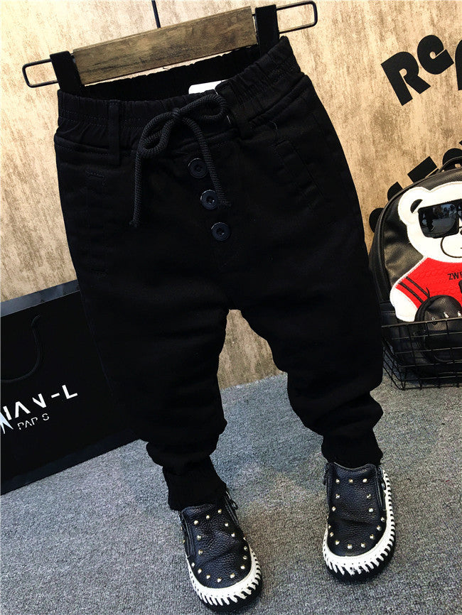 Boys' Thickened Velvet Jeans – Warm Winter Denim Pants for Kids