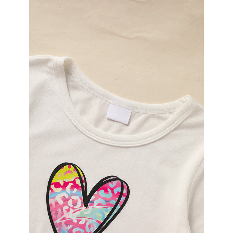 Kid's Grandma and Granddaughter Outfit – Letter & Heart Print Long Sleeve Top and Pants Set (2-Piece Loungewear)