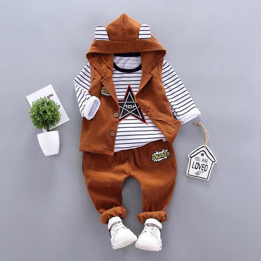 Boys' Autumn Three-Piece Suit – Stylish Children's Clothing for Boys, Formal & Casual Outfits