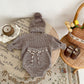Baby Girl Winter Knitted Outfit – 3-Piece Pullover, Pants & Fur Pom Hat Set