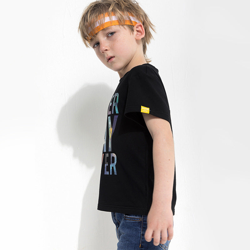 Kids Letter Print T-Shirt – Fun Graphic Tee for Boys & Girls