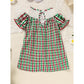 Toddler Infant Baby Girls Christmas Dress – Plaid Short Sleeve Christmas Tree Embroidered Party Outfit