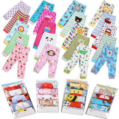 Kids Cartoon Print Leggings Set | 5-Piece Stretch Pants for Girls