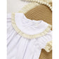 Baby Girl White Lace Romper – Short Sleeve Bubble Jumpsuit for Summer & Weddings