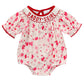 Infant Girls' Floral Smocked Romper – 'Daddy's Girl' Embroidered Short Sleeve Bodysuit for Party & Casual Wear