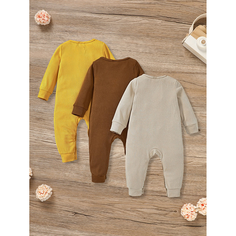 3-Pack Newborn Romper Set | Baby Boys & Girls Ribbed One-Piece Outfits