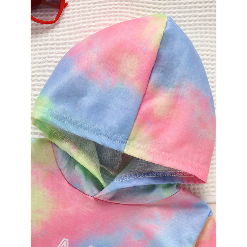 Toddler Girls Tie-Dye Hooded Dress – Long Sleeve, Cute & Comfy Daily Wear