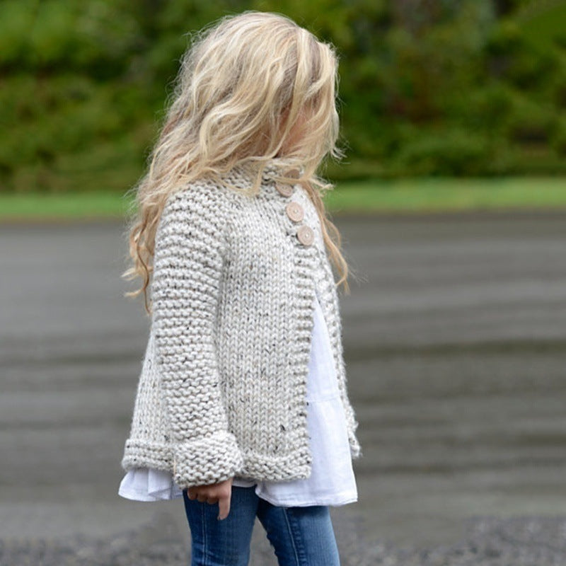 Girls Cardigan Sweater Coat – Warm Knit Outerwear for Kids