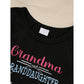 Kid's Grandma and Granddaughter Outfit – Letter & Heart Print Long Sleeve Top and Pants Set (2-Piece Loungewear)
