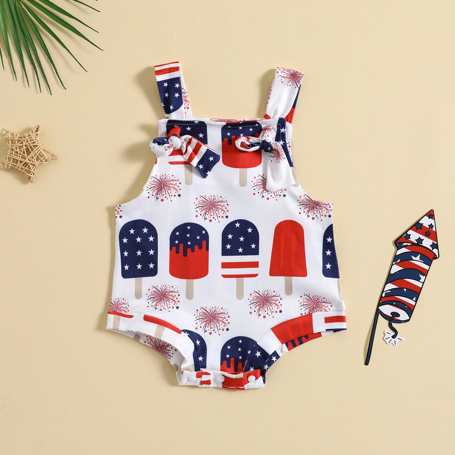 Baby Suspender Pants – Front-Knot Printed Overalls for Boys & Girls