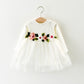 Girls Long Sleeve Princess Dress – Fall Baby Dress with Waist Flowers