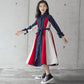 Korean Style Big Girls Multi-Color Stitching A-Line Skirt – Trendy Fashion Outfit