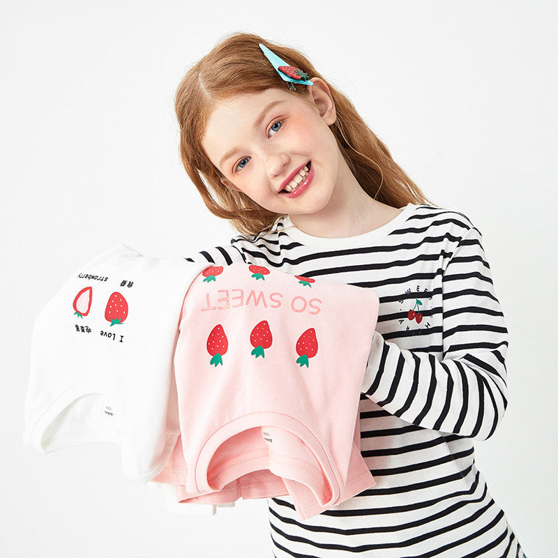 Girls’ Long-Sleeve T-Shirt – Sweet Cotton Bottoming Shirt for Big Kids