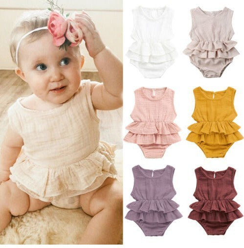 Baby Girl Pettiskirt Dress – Striped Sleeveless Party Outfit for Kids