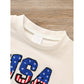 Infant Baby Boy 4th of July Outfit – USA Letter Print Color Block T-Shirt & Shorts Set