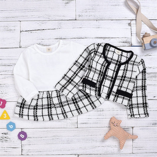 Baby Girl Two-Piece Dress – Long Sleeve Outfit | Soft Incense Wind Style