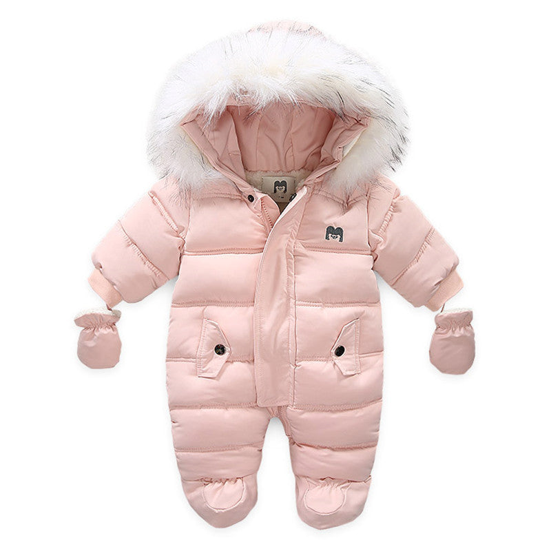 Baby Jumpsuit with Jacket & Gloves – Warm Winter Outfit for Kids