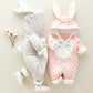 Newborn Baby Cotton Padded Romper – Hooded Chinchilla Thickened Onesie for Climbing