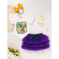 Baby Girls Mardi Gras Outfit – Ruffle Sleeve Bodysuit, Tutu Skirt & Hairband Set