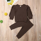 Baby Fall Outfit Set – 2-Piece Ruffle Jumper & Pants with Sweatshirt