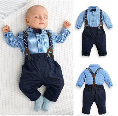 Boys Gentleman Suit Set – Kids Plaid Shirt with Vest & Pants Outfit