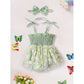 Baby Girl Summer Outfit Set – Floral Romper Dress with Bow Headband (Newborn to Infant)