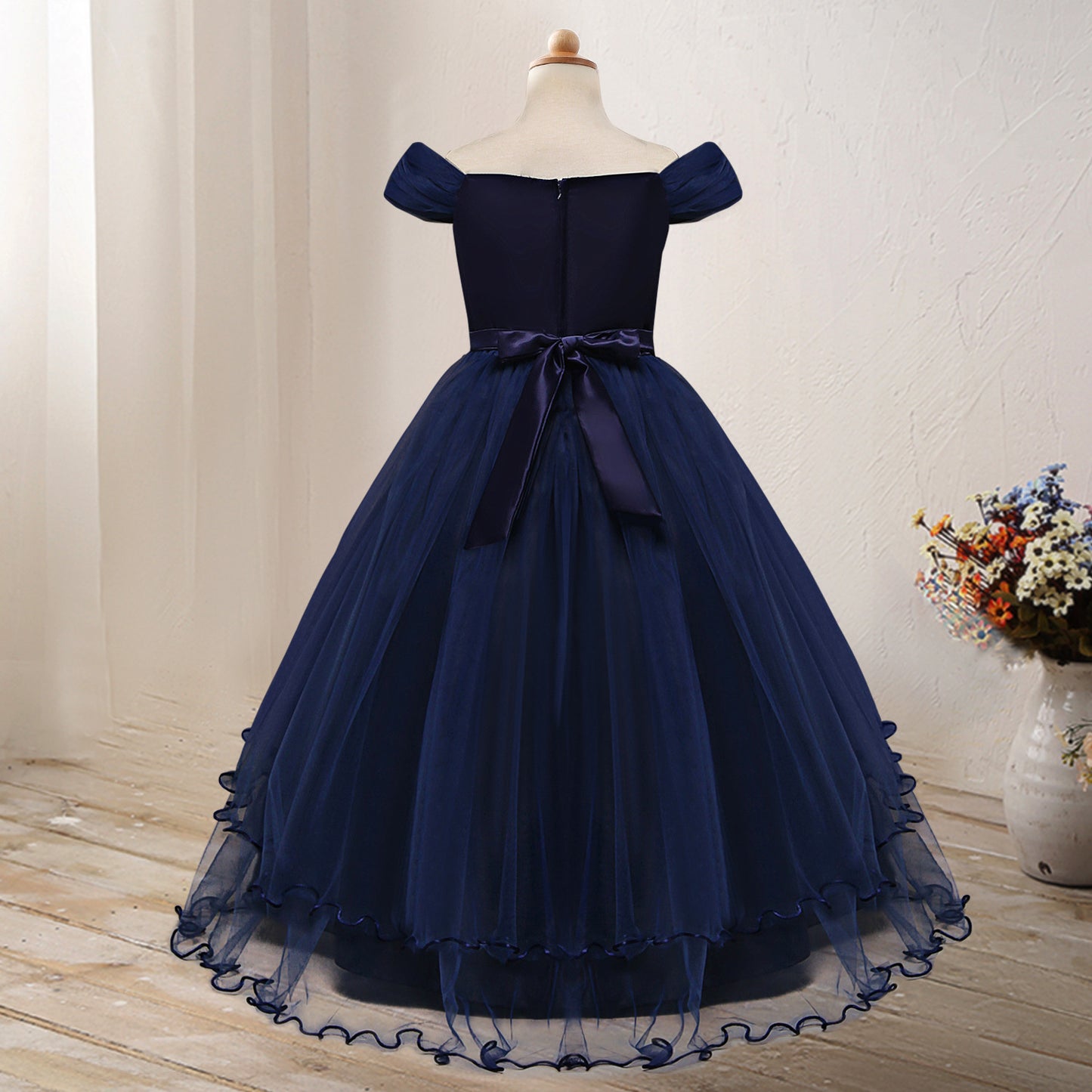 One-Shoulder Princess Flower Girl Dress – Elegant Costume for Parties & Weddings