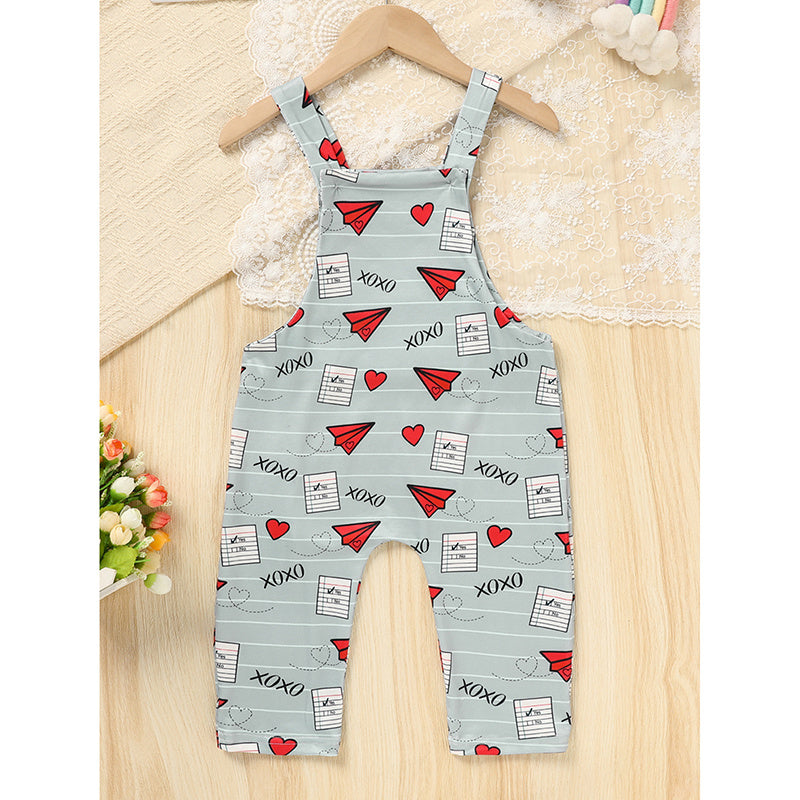 Baby Boys Girls Valentine’s Day Jumpsuit – Heart Print XOXO Coming Home Outfit