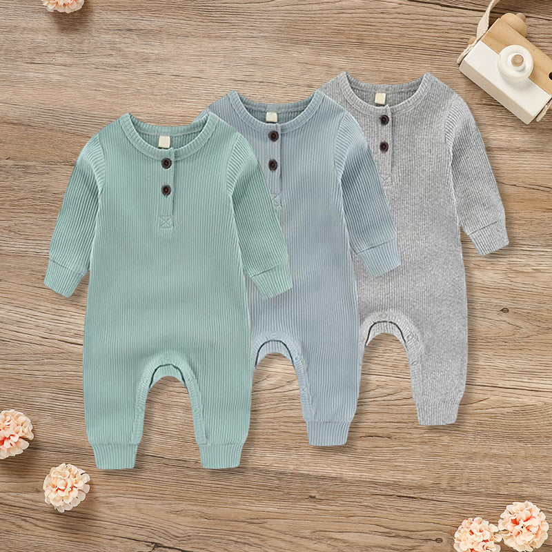 3-Pack Newborn Romper Set | Baby Boys & Girls Ribbed One-Piece Outfits