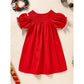 Toddler Infant Girls Christmas Dress – Smocked Tree Embroidery Party Dress