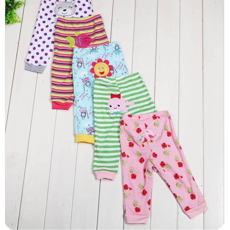 Kids Cartoon Print Leggings Set | 5-Piece Stretch Pants for Girls