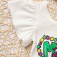 Baby Girls Mardi Gras Outfit – Ruffle Sleeve Bodysuit, Tutu Skirt & Hairband Set