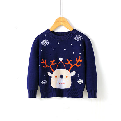 Christmas Snowflake Fawn Sweater – Cozy Winter Holiday Knit for Kids
