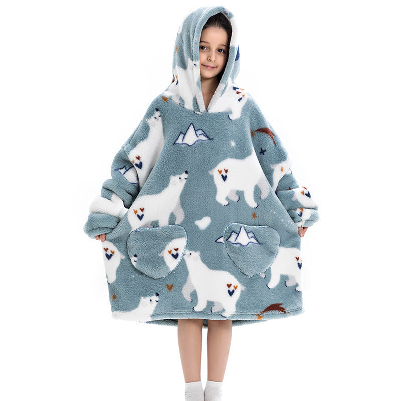 Oversized Thermal Sweatshirt for Kids – Cozy Lazy Style Winter Pullover