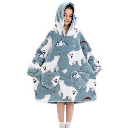 Oversized Thermal Sweatshirt for Kids – Cozy Lazy Style Winter Pullover