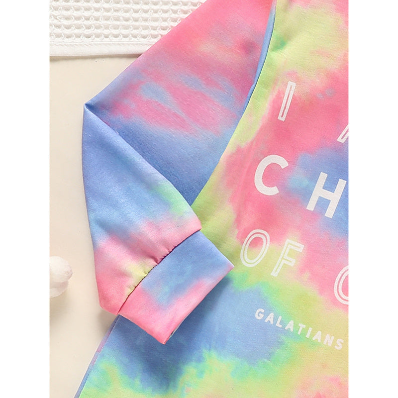 Toddler Girls Tie-Dye Hooded Dress – Long Sleeve, Cute & Comfy Daily Wear