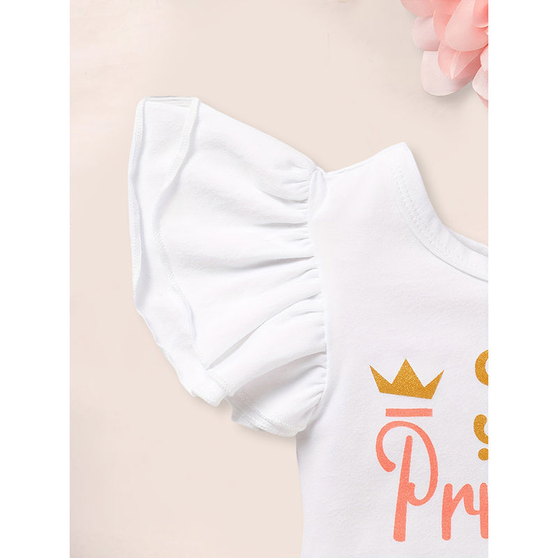 3-Piece Newborn Baby Girl Outfit | Letter Romper, Tutu Skirt & Headband Set