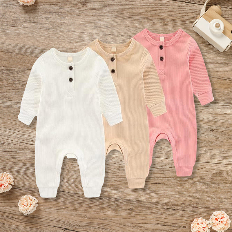 3-Pack Newborn Romper Set | Baby Boys & Girls Ribbed One-Piece Outfits