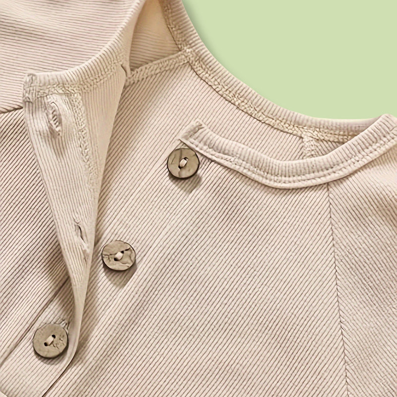 3-Pack Baby Boys Romper Set | Long Sleeve Ribbed Button Jumpsuits
