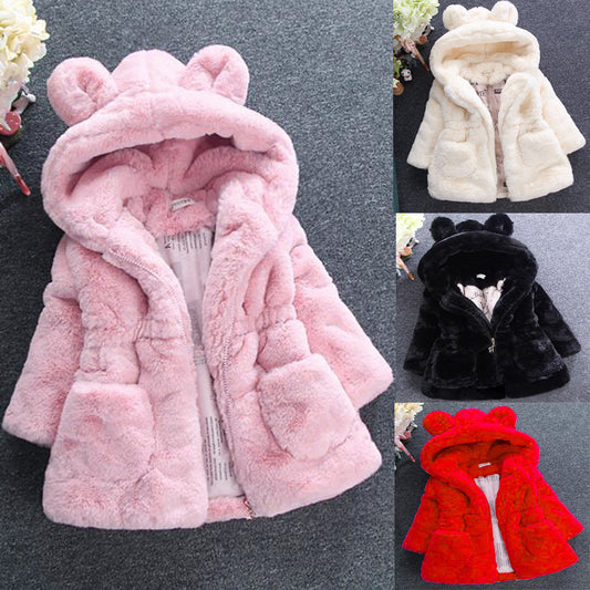 Girls Fur Coat –  Warm Autumn & Winter Jacket for Kids
