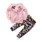 Girls Spring & Autumn Hooded Sweater Set – Camouflage 2-Piece Baby Outfit