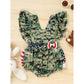 Baby Girl 4th of July Bodysuit – Camouflage Sleeveless Romper for Toddler & Infant