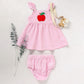 Kids Baby Girl Back to School Outfit – Ruffle Sleeve Top & Shorts Set